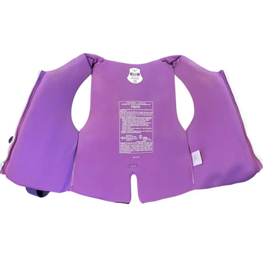 Speedo Kids Neon Tie-Dye Life Jacket Youth 50-90lbs Multicolor